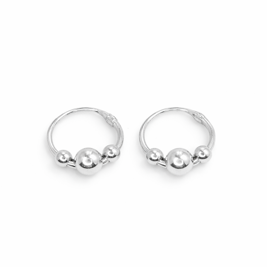 Aretes argollas bolitas