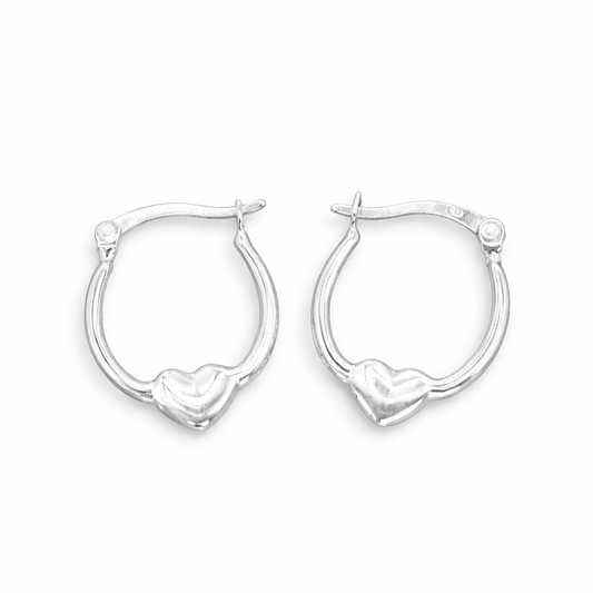Aretes argollas corazón