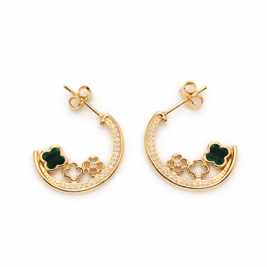 Aretes trébol verde