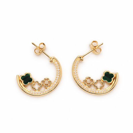 Aretes trébol verde