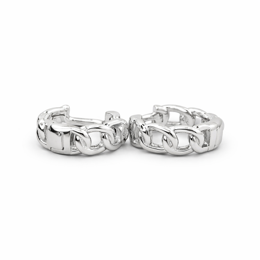 Aretes argollas cadena