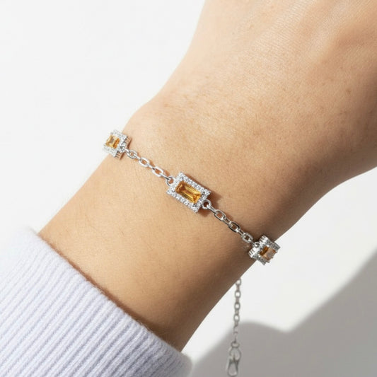 Pulsera piedras naranjas