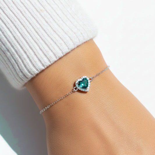 Pulsera corazón aqua