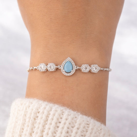 Pulsera piedra celeste