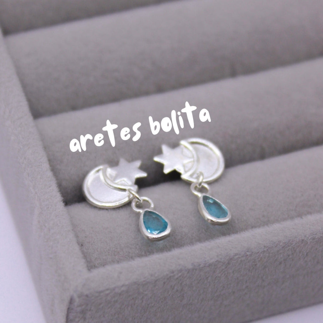 Aretes luna y estrella
