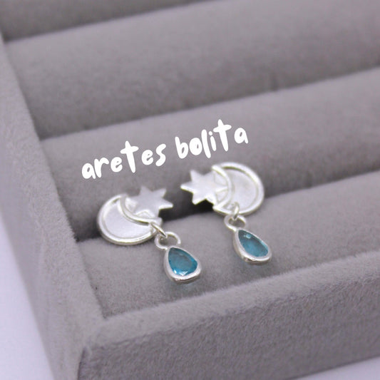 Aretes luna y estrella
