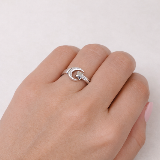 Anillo luna y  estrella