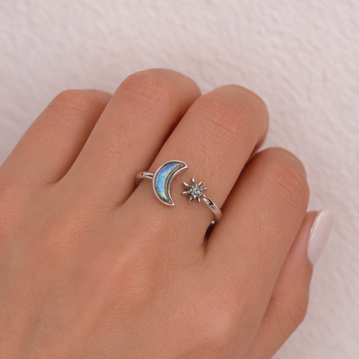 Anillo luna y estrella