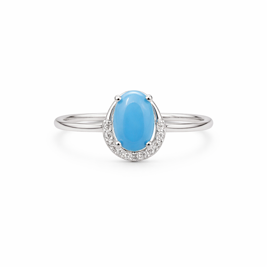 Anillo piedra celeste