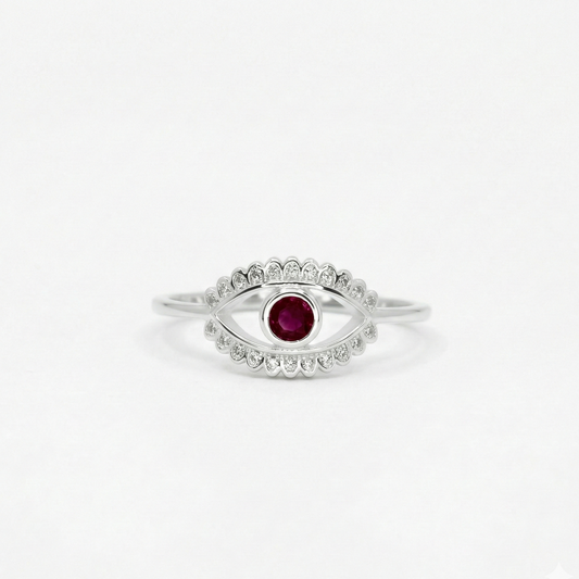 Anillo piedra roja