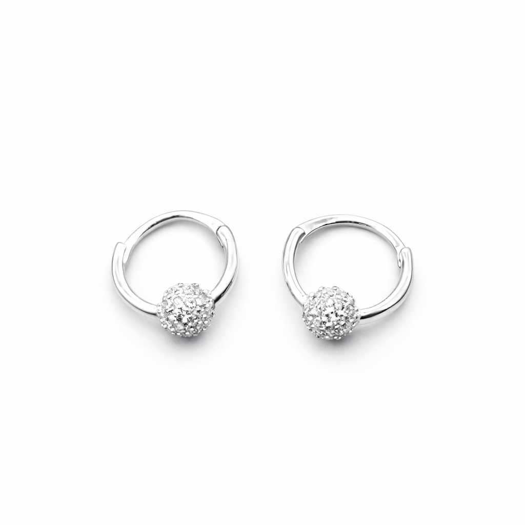 Aretes argollas con bola de fuego