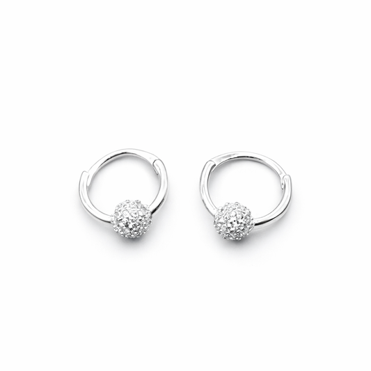 Aretes argollas con bola de fuego