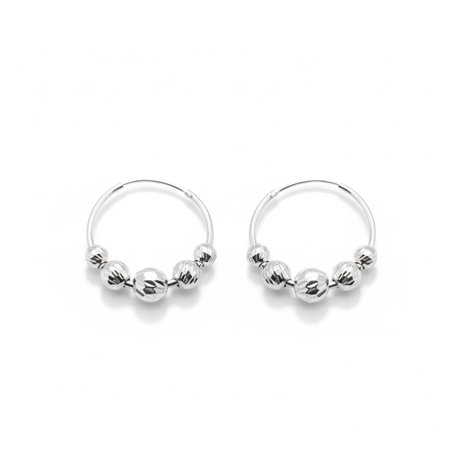Aretes argollas bolitas