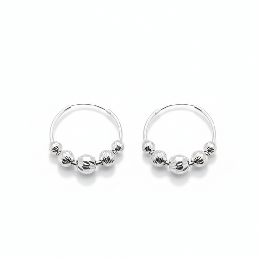 Aretes argollas bolitas