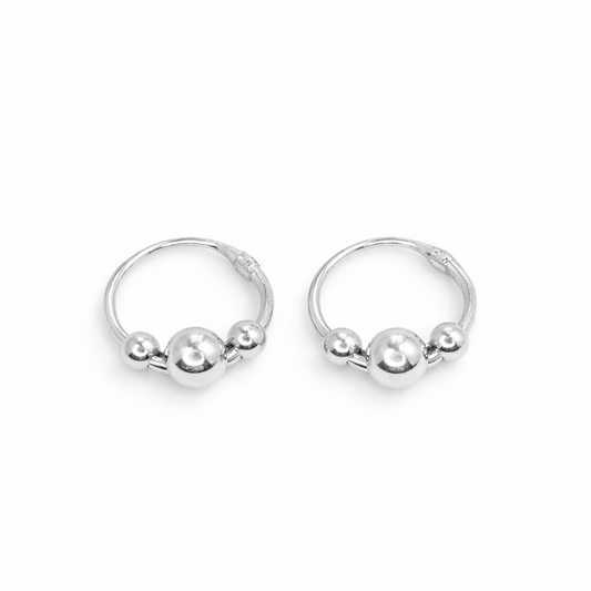 Aretes argollas bolitas