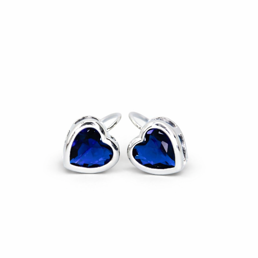 Aretes corazón azul