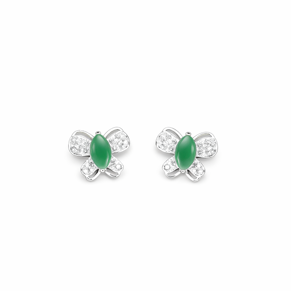 Aretes mariposa verde