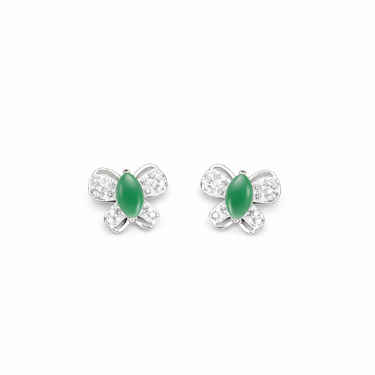 Aretes mariposa verde