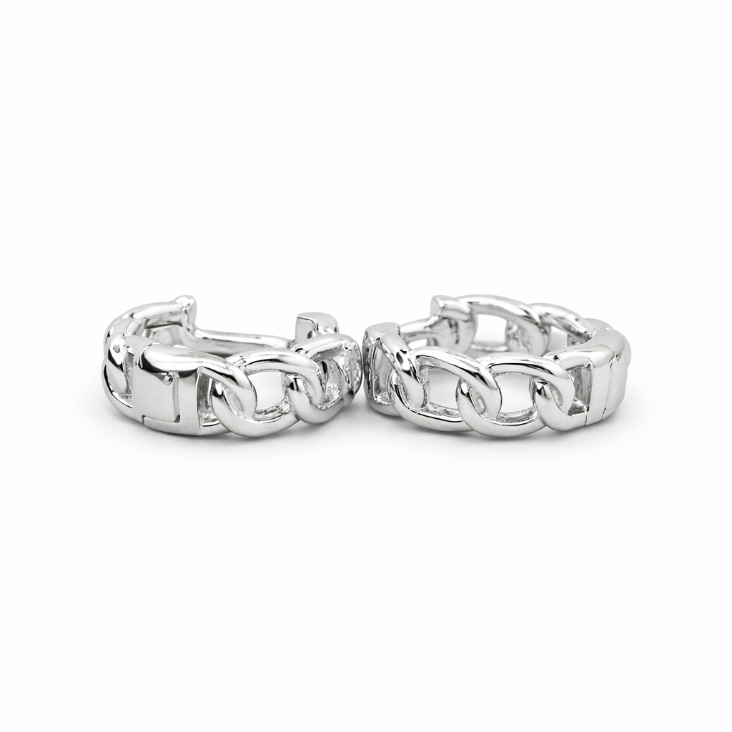 Aretes argollas cadena