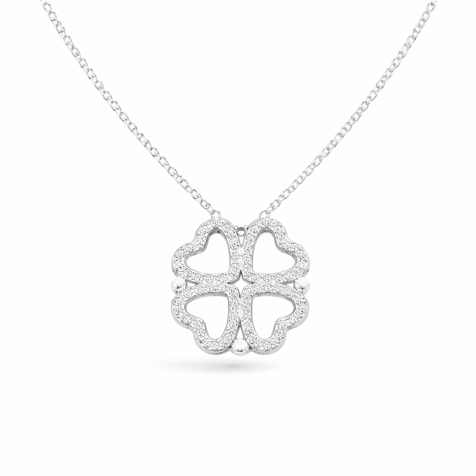 Cadena trébol 4 corazones