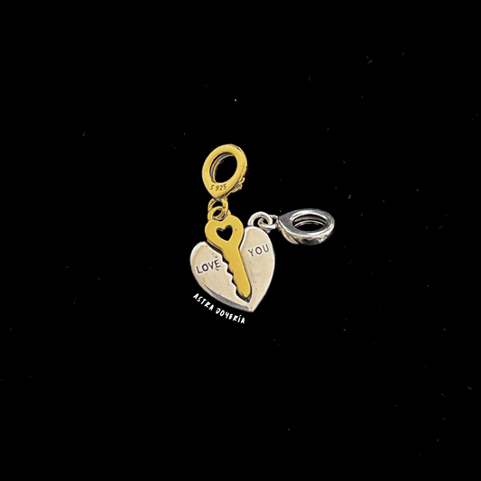 Charm pareja (corazón con llave)