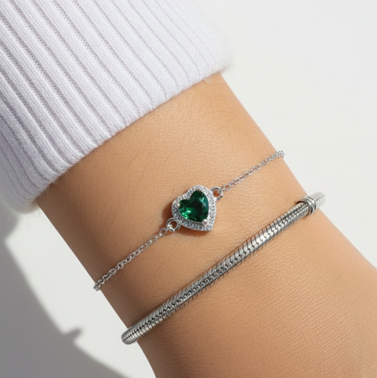 Pulsera corazón verde