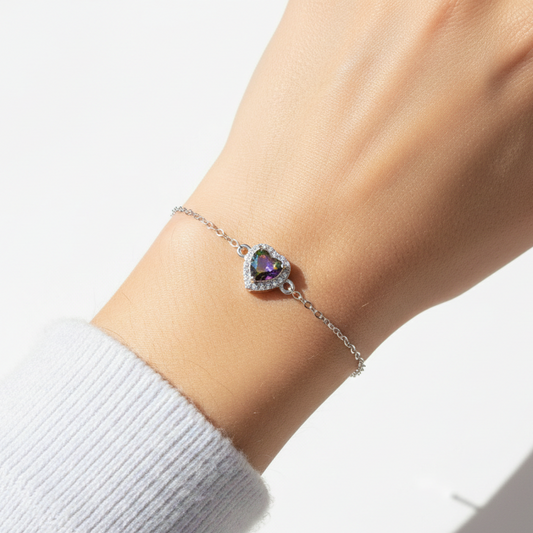 Pulsera corazón tornasol
