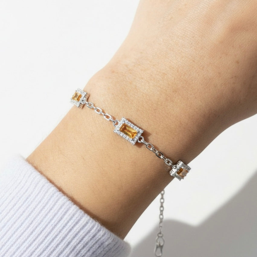 Pulsera piedras naranjas