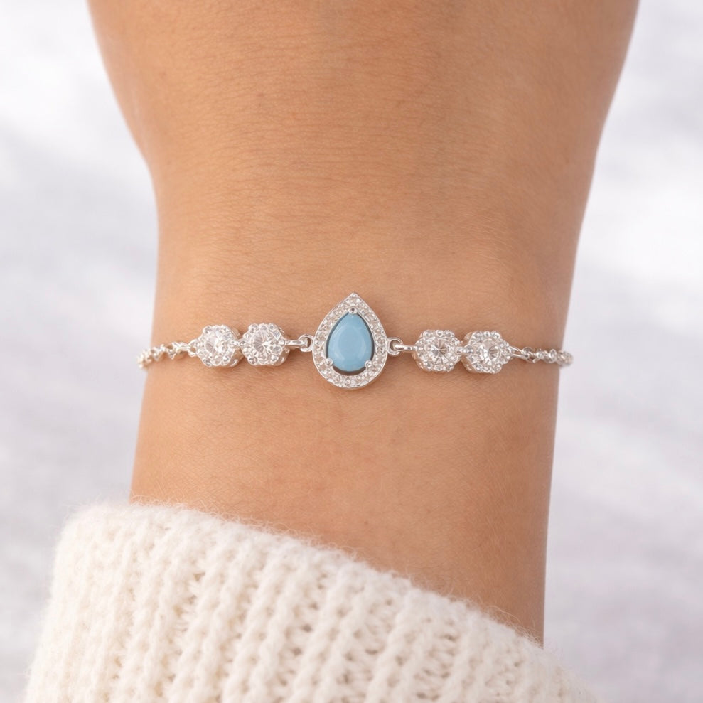 Pulsera piedra celeste